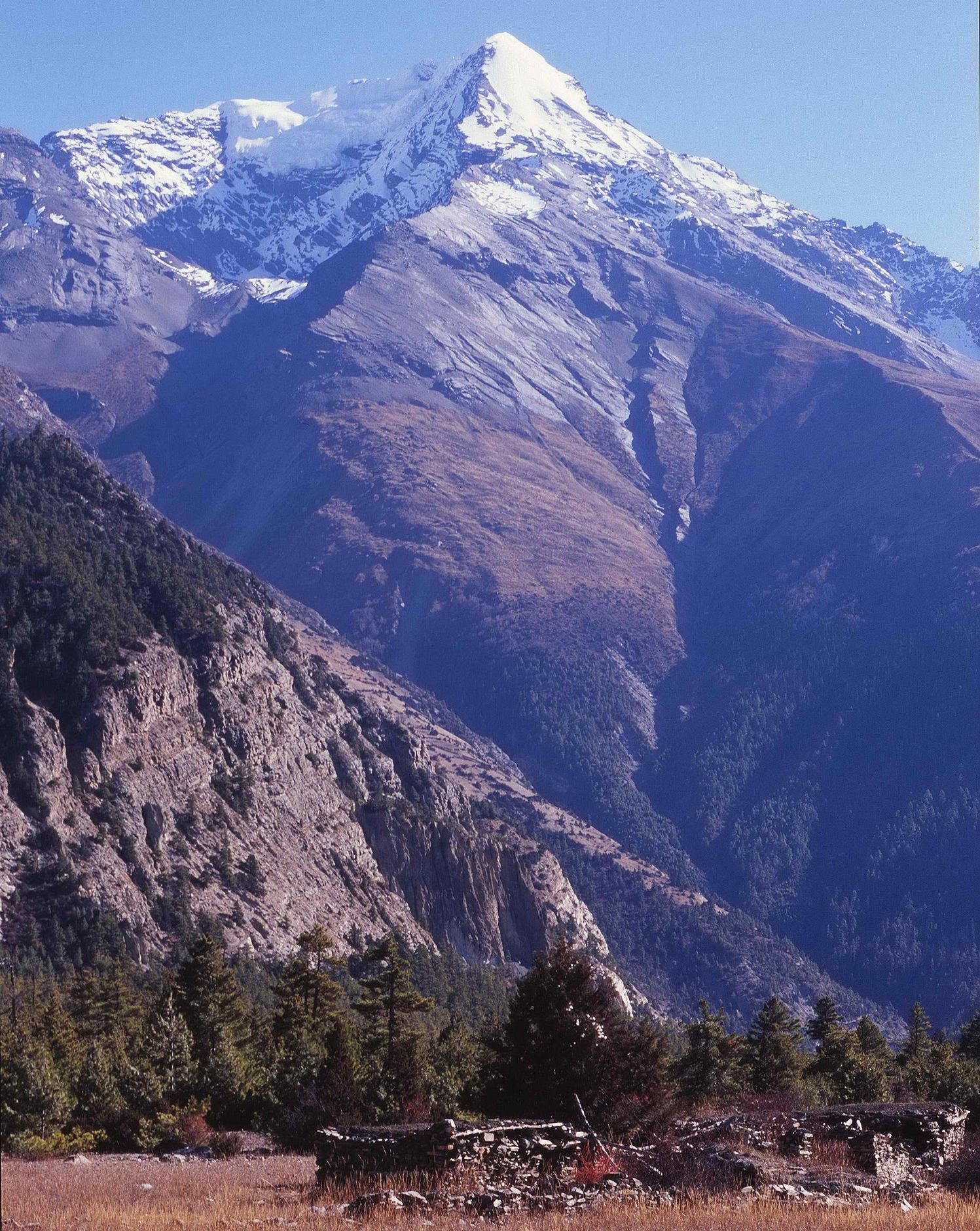 Pisang Peak from Manang Valley in the Annapurna Region of the Nepal Himalaya