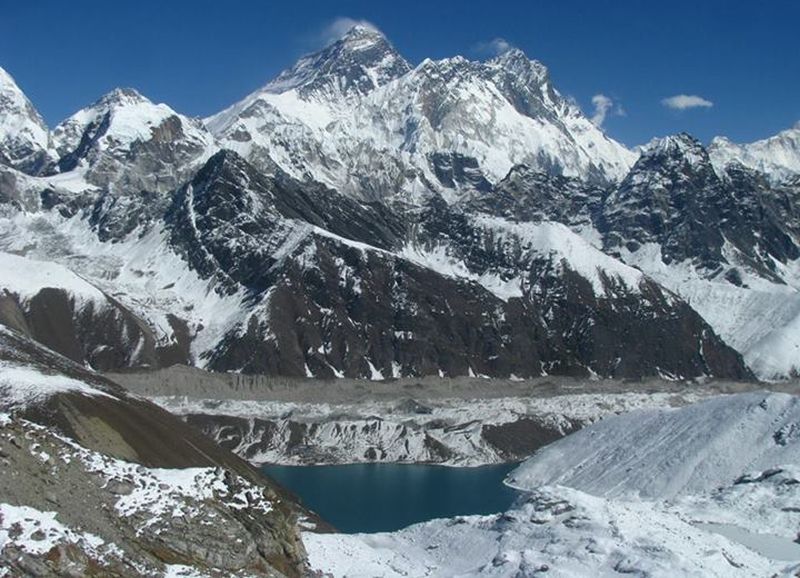 Mount Everest and Gokyo Lake from Renjo La