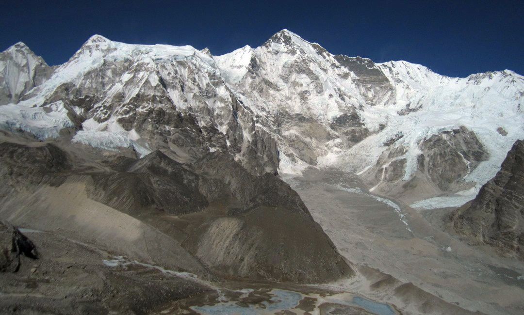 Mount Cho Oyu at the head of the Gokyo Valley