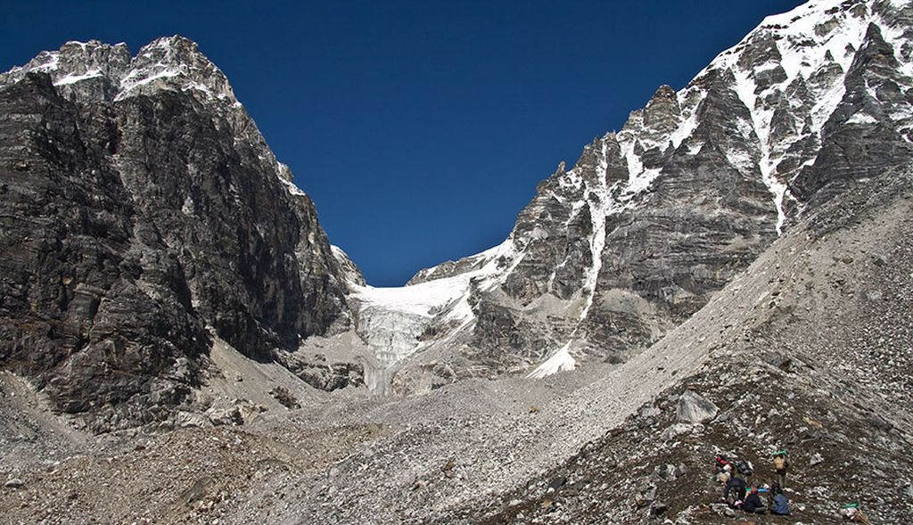 Balephi Glacier beneath Tilman's Pass