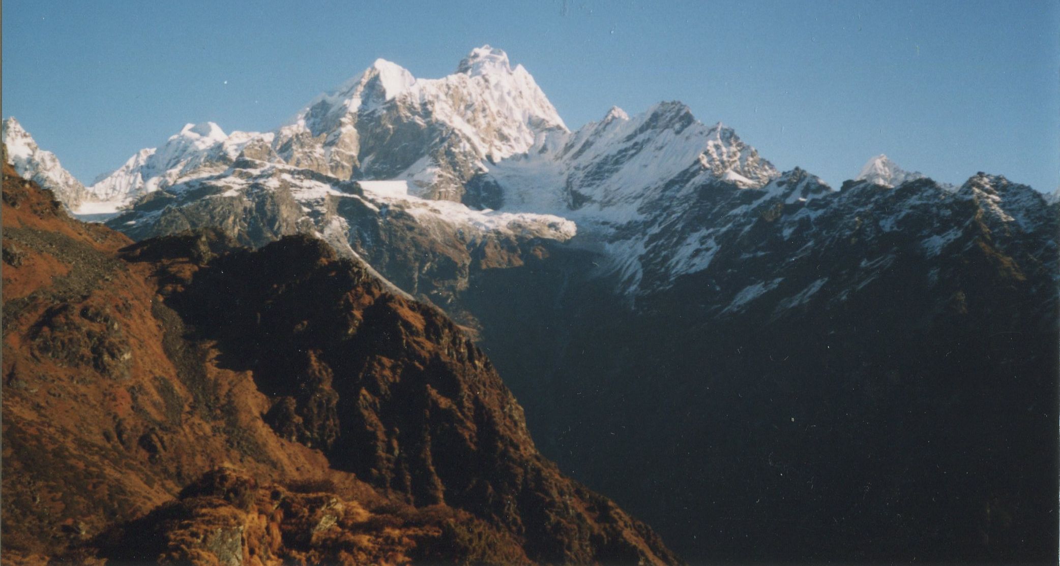 Mt. Dorje Lakpa ( 6988m ) in the Jugal Himal from above Panch Pokhari