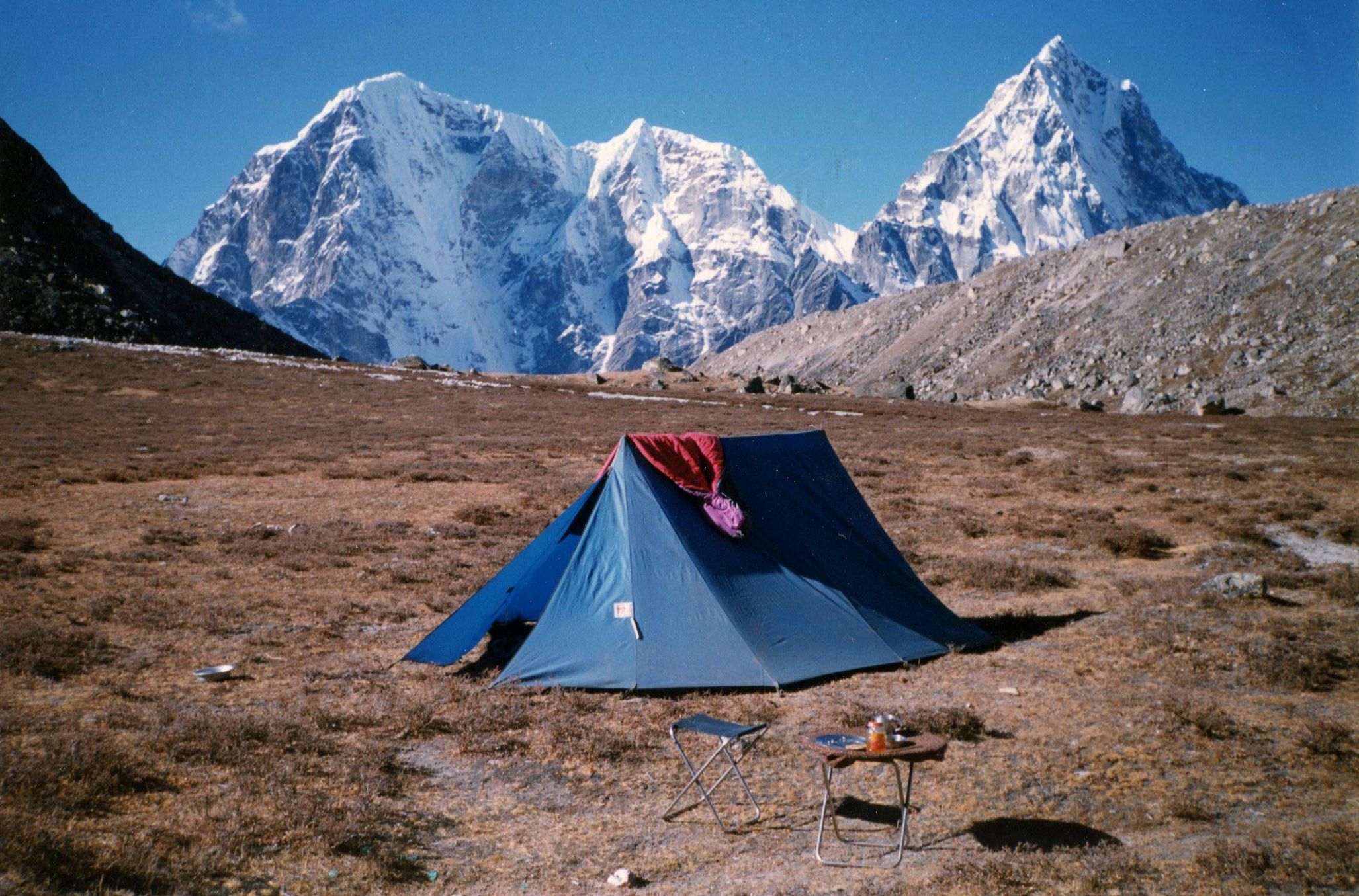 Taboche and Cholatse from camp beneath Kongma La