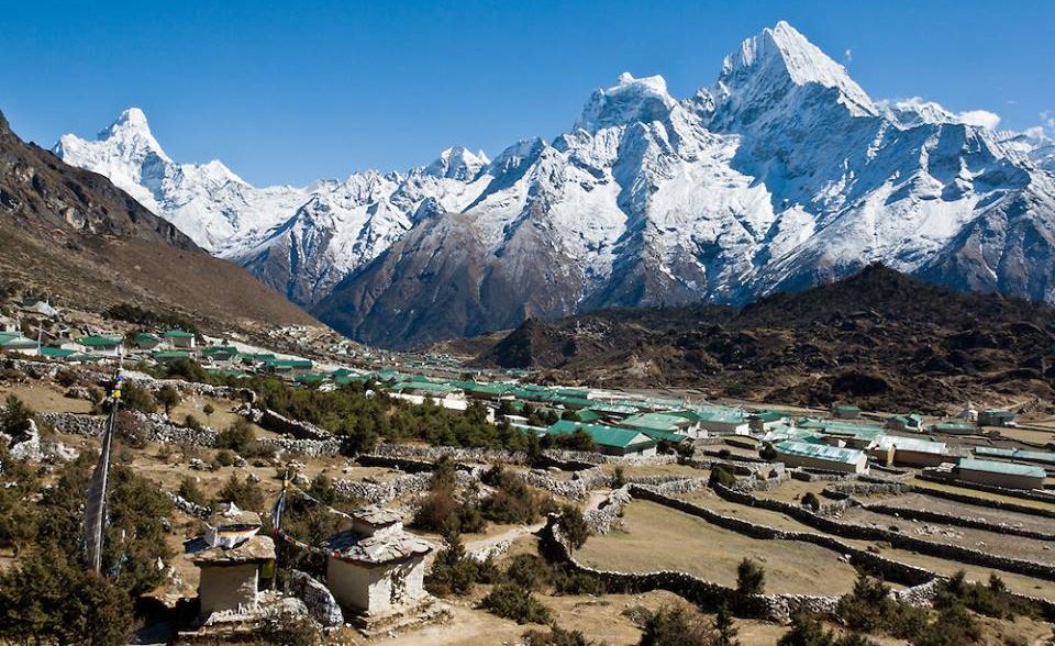 Ama Dablam, Kang Taiga and Thamserku from Kumjung Village