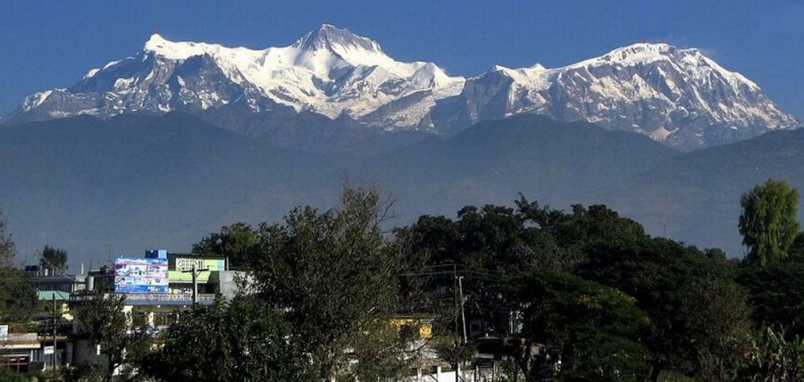 Annapurna Himal and the Lamjung Himal from Pokhara