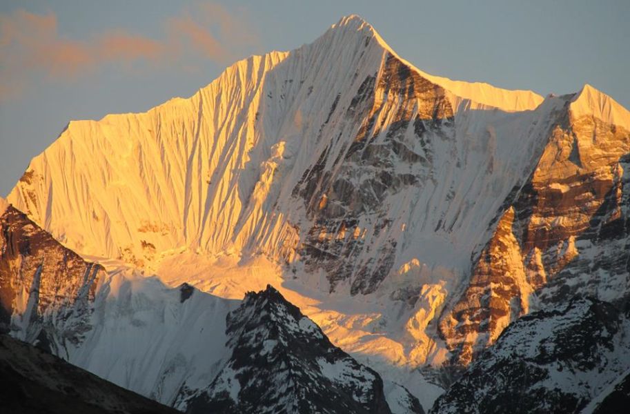 Mount Ganshempo / Ganchempo ( " Fluted Peak " ) - 6397m - from Yala Peak