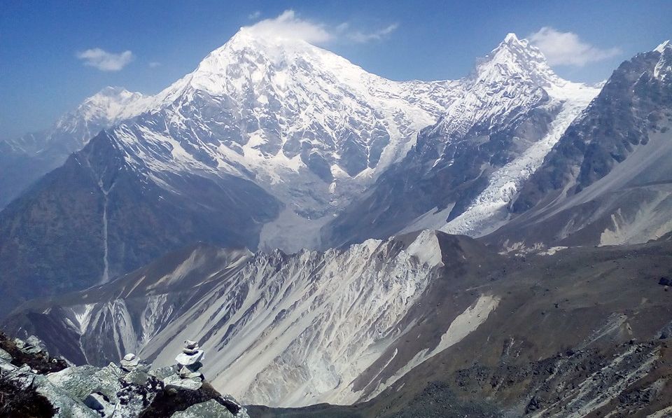 Mount Langtang Lirung ( 7227m ) and Kimshung in the Langtang Valley