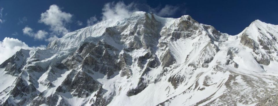 Larkya La Peak ( Thulagi Chuli ) above the Larkya La