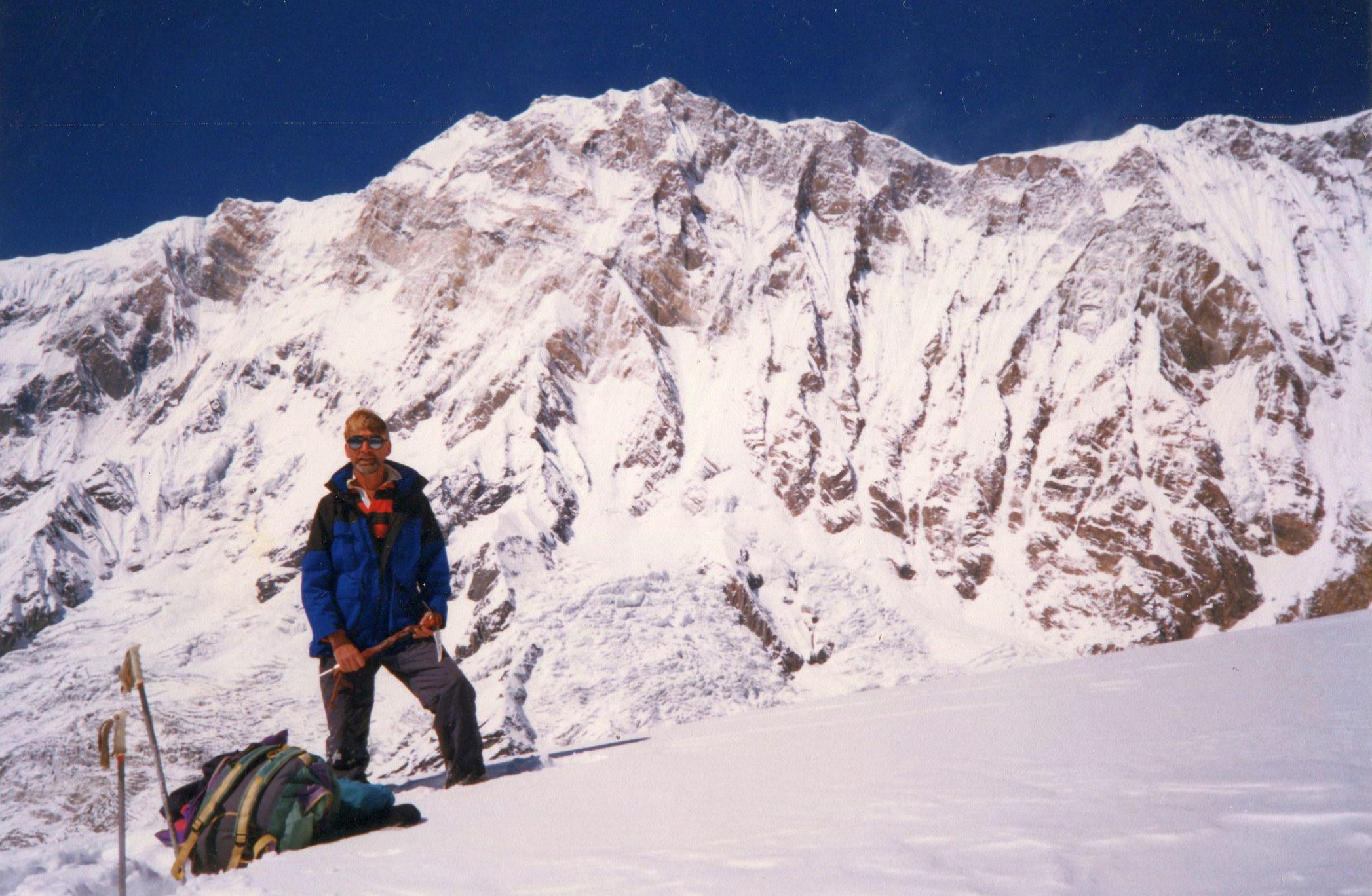 Mount Annapurna I from summit of Rakshi Peak