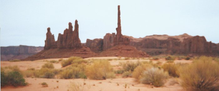 Sandstone Pinnacles and "Totem Pole" in Monument Valley