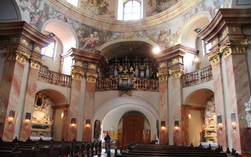 Inside Church of St Margaret at Jaromerice nad Rokytnou Chateau in the Czech Republic