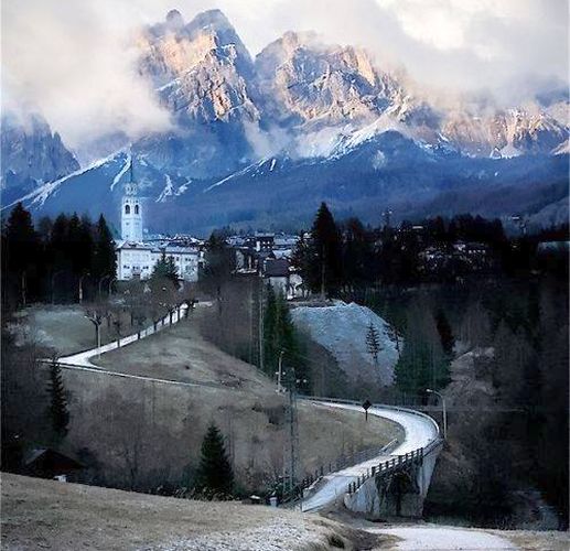 Corvara under the Sassongher Mountain in the Italian Dolomites