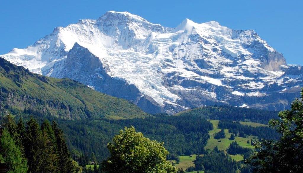 The Jungfrau in the Bernese Oberlands Region of the Swiss Alps