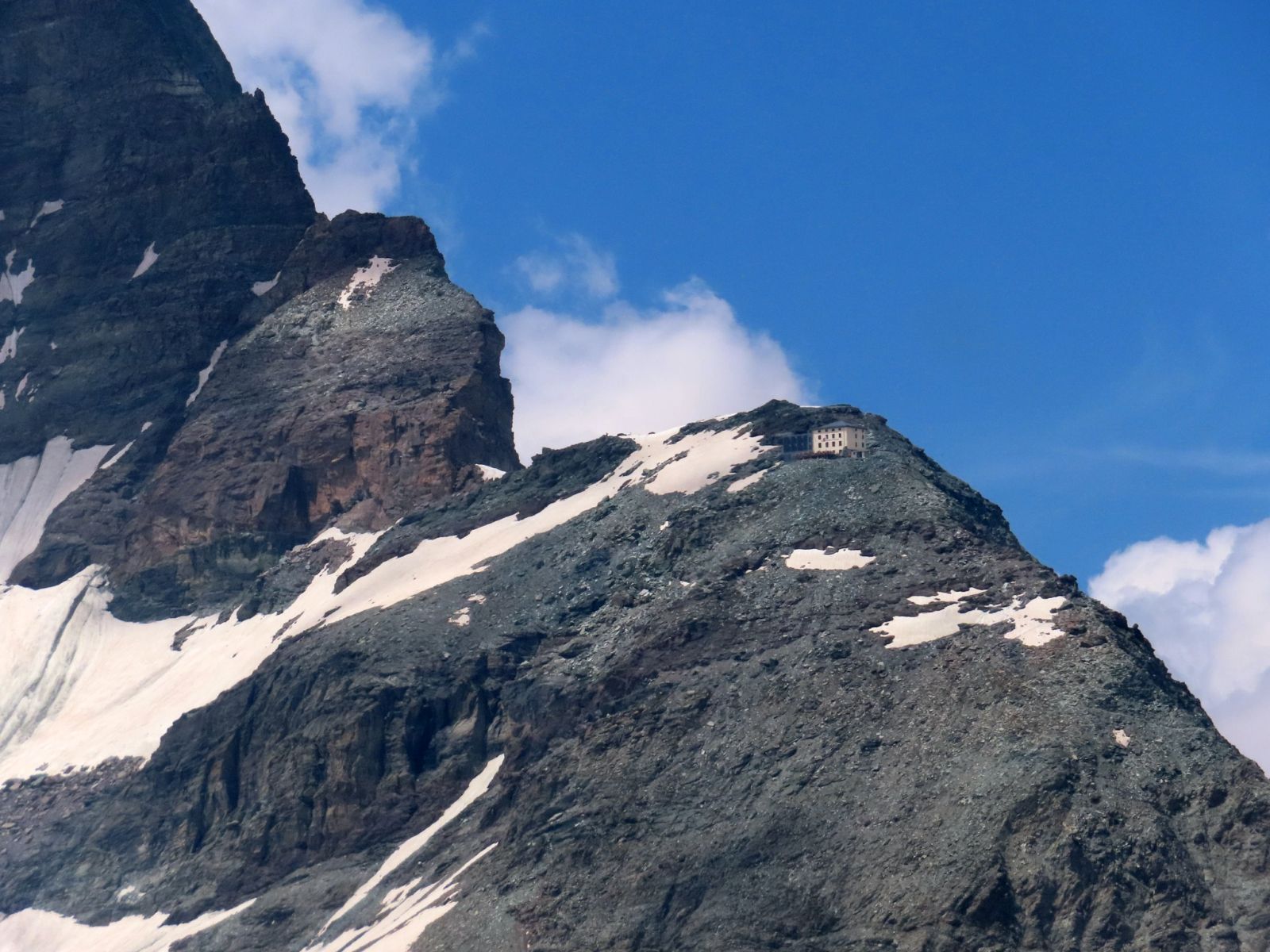 Hornli Hut beneath the Hornli Ridge of the Matterhorn