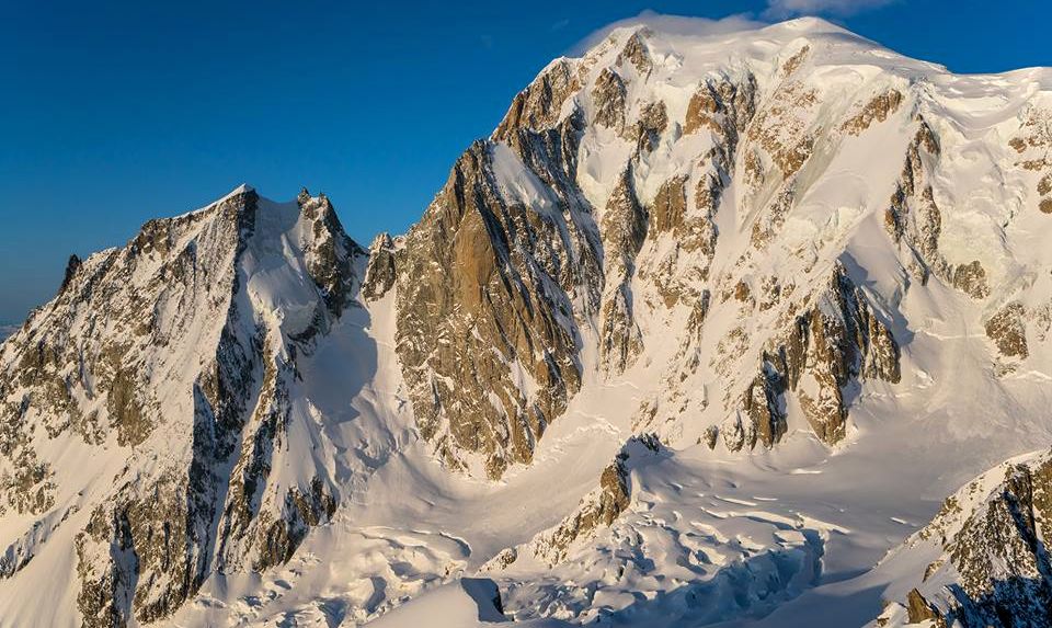 Aiguille Blanche de Peuterey ( 4112 metres ) and Mont Blanc Massif