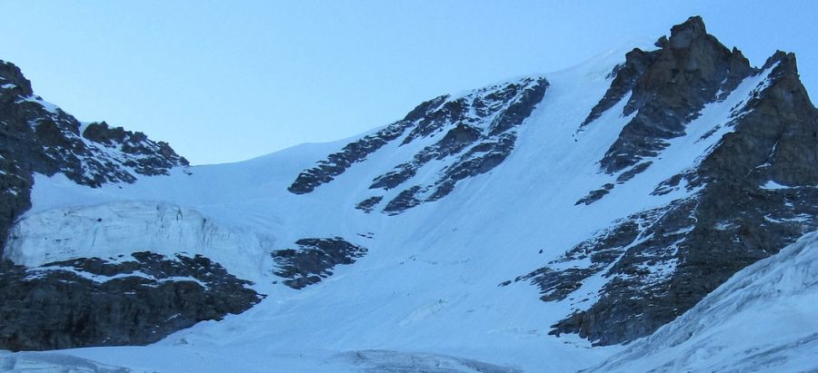 Bergschrund on approach to summit of Gran Paradiso