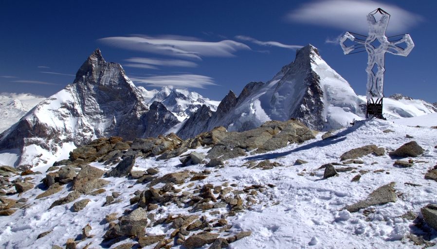 Haute Route - Matterhorn and Dent d'Herens from Tete Blanche