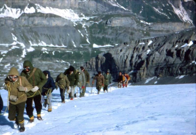 Ascent of Rinderhorn in the Bernese Oberlands of Switzerland