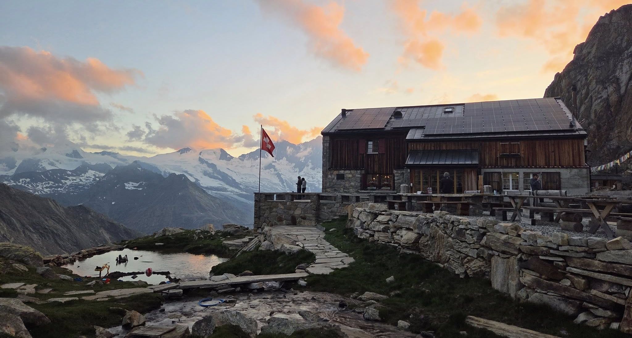 The Almageller Hut above Saas Almagell in the Zermatt ( Valais ) Region of the Swiss Alps