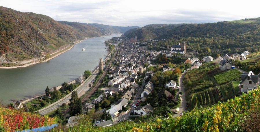 River Rhine at Oberwesel in Germany