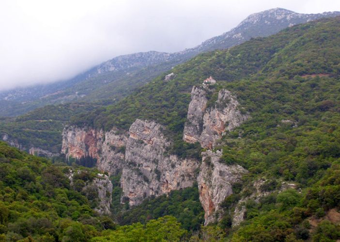 Arkadian Mountains near Andritsena near Andritsena Village in the Peloponnese of Greece