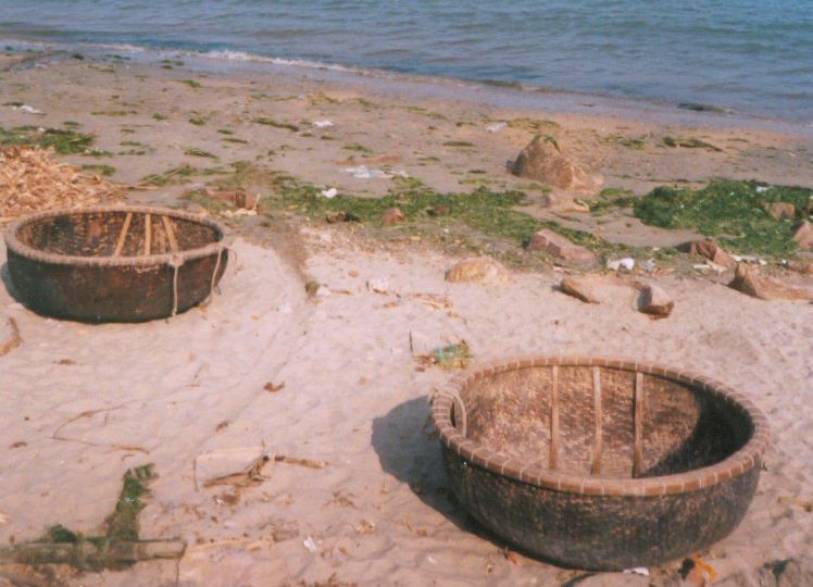 Coracles on beach at Nha Trang