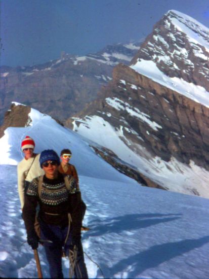 Rinderhorn on ascent of the Balmhorn in the Bernese Oberlands of Switzerland