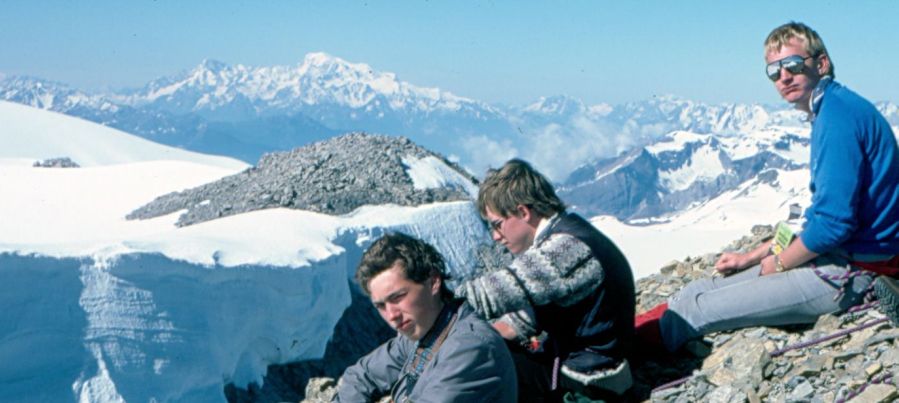 On summit of the Wildstrubel in the Bernese Oberlands Region of the Swiss Alps