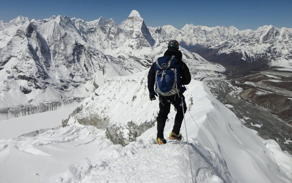 Ama Dablam from Island Peak ( Imja Tse ) in Khumbu region of the Nepal Himalaya