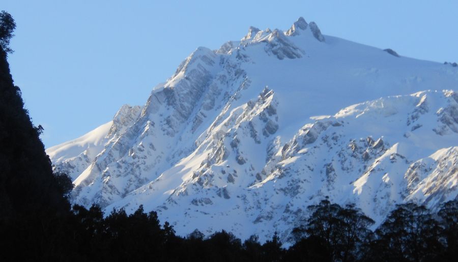 The Peaks of "The Divide" above Fox Glacier on South Island of New Zealand