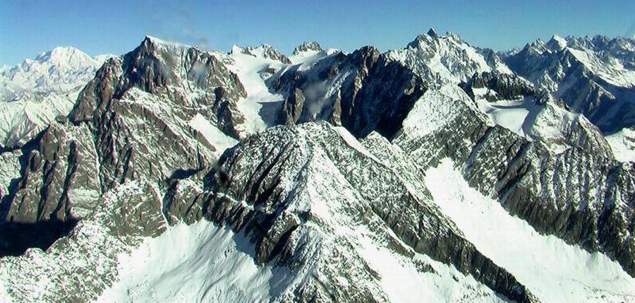 Aerial view of Peaks in the Hindu Kush Region of Pakistan