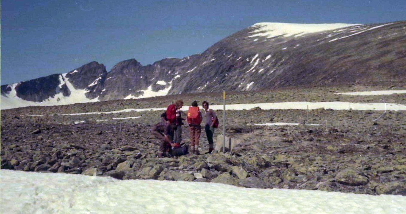 At the start of the ascent of Snohetta in Norway