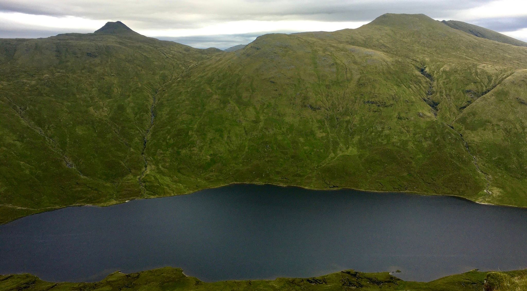 Lurg Mhor and Bidean a Choire Sheasgaich above  Loch Calavie