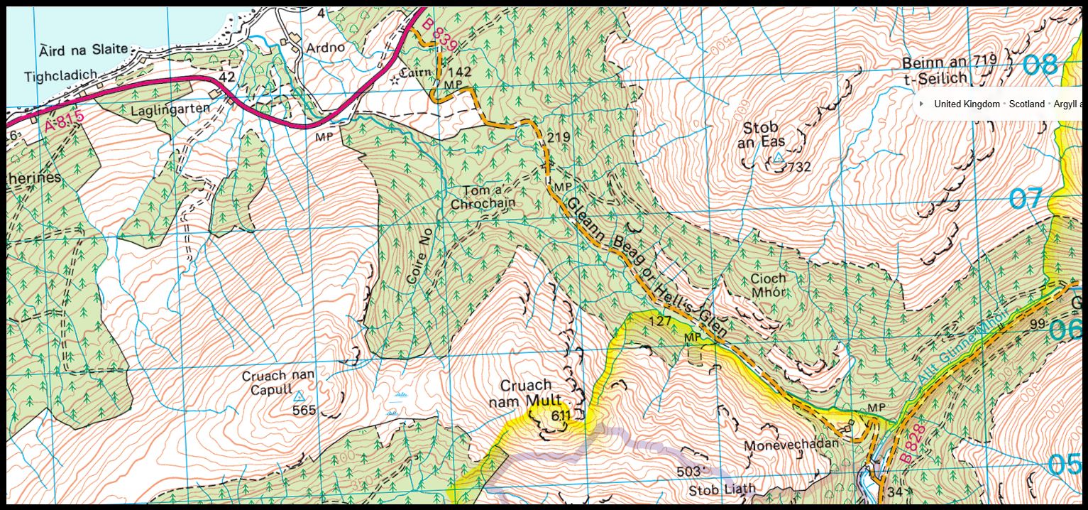 Map of Hell's Glen