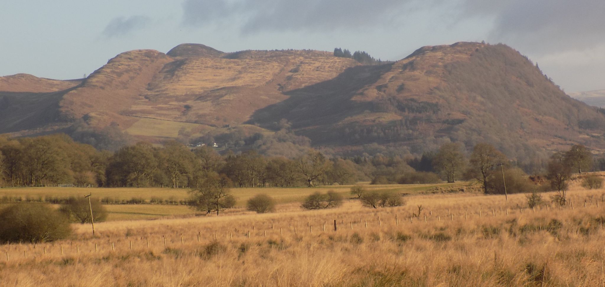 Hills in view from the track of the old railway line