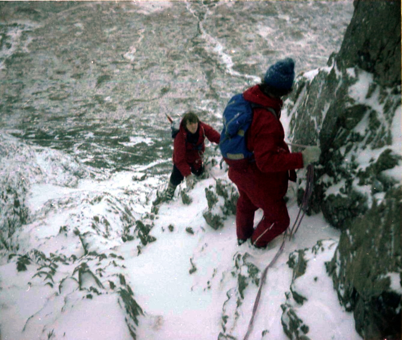 Winter ascent of Curved Ridge on  Buchaille Etive Mor in Glencoe