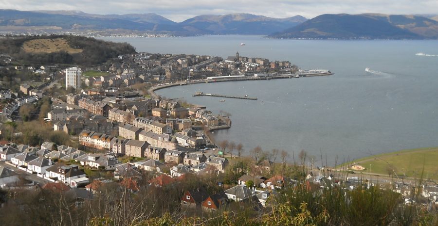 St John's Church in Gourock above railway station and ferry pier