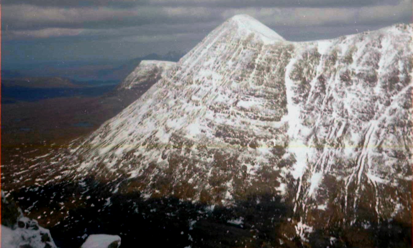 Snow-bound Summit Ridge of Liathach in the Torridon region of the North West Highlands of Scotland