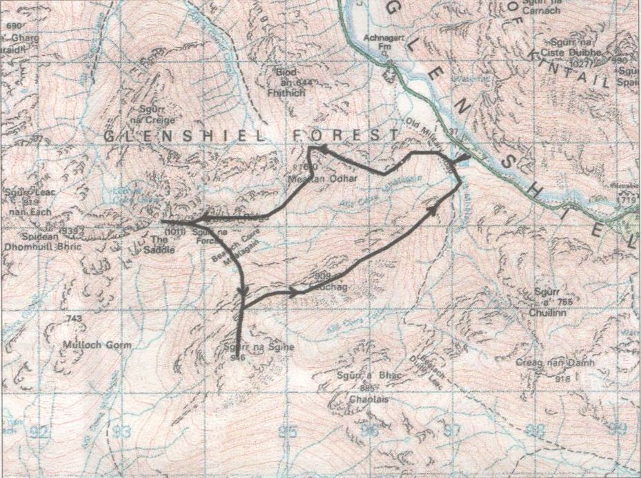 Route Map for The Saddle