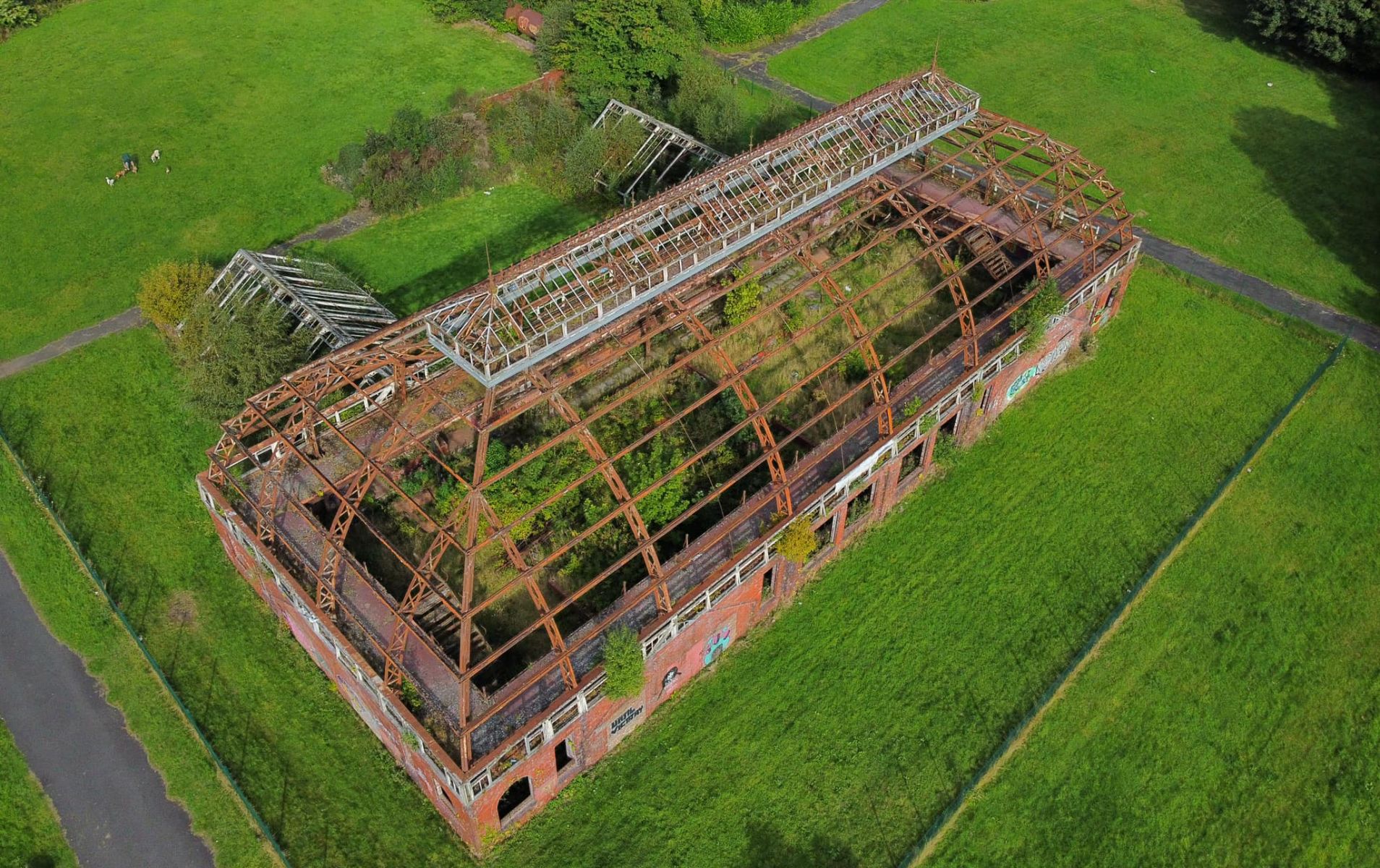 The derelict Winter Gardens in Springburn Park