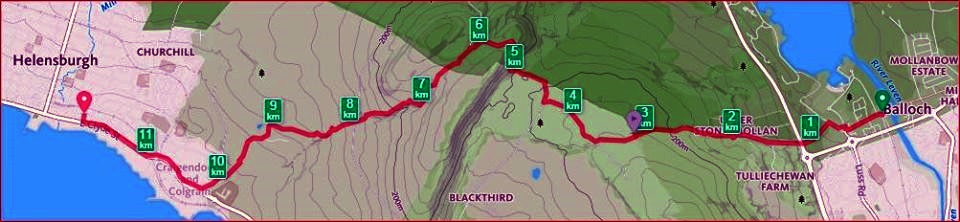 Map of the Three Lochs Way