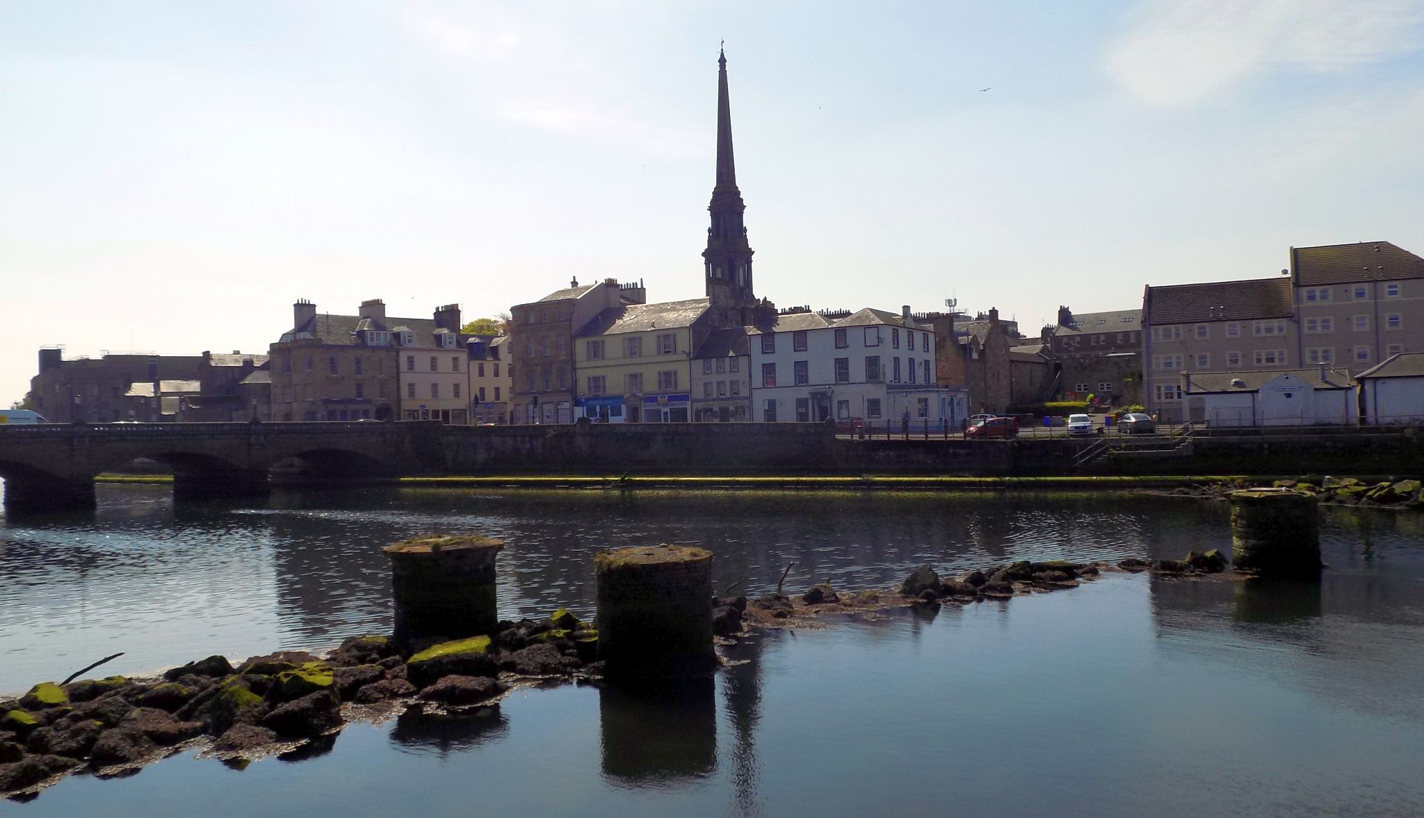 Town Hall Spire across Ayr River