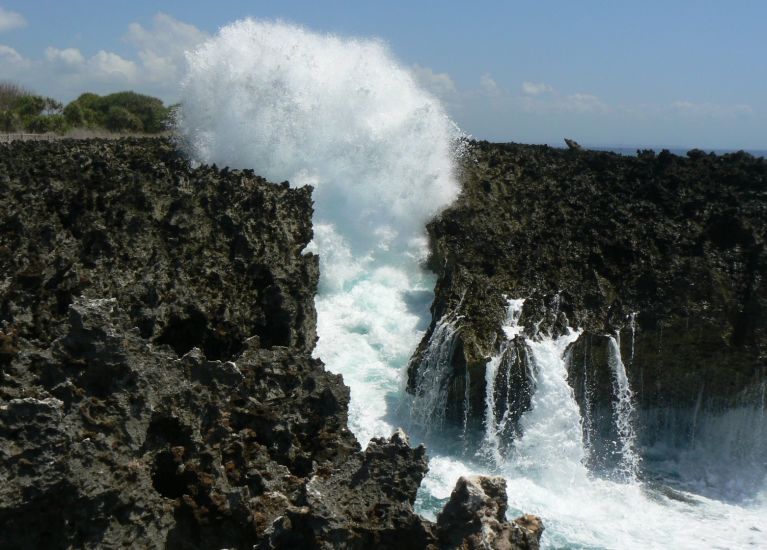 Blowhole on the Nusa Dua Peninsula in South Bali