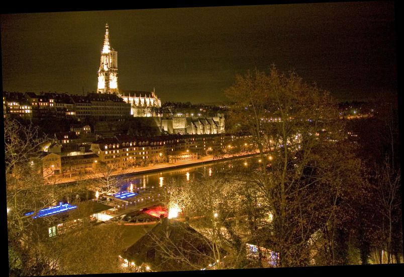 Berne illuminated at night