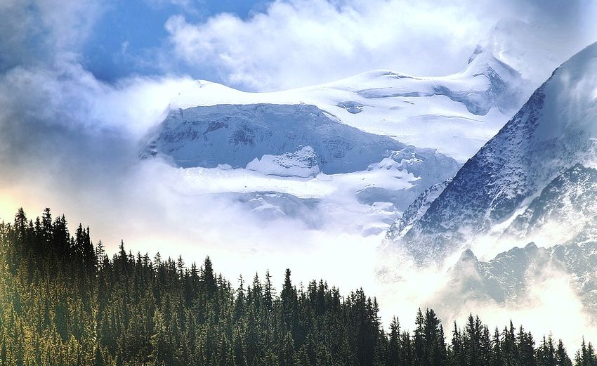 Alps above St. Moritz in the Engadine Valley of Switzerland