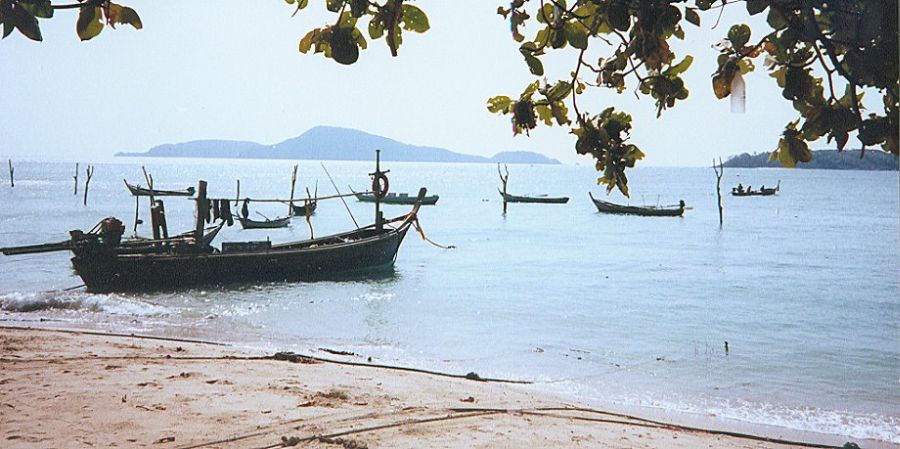 Fishing Boats at Hat Rawai on Ko Phuket in Southern Thailand